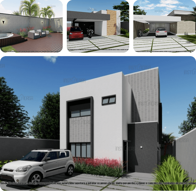 Modelos de casas do loteamento Marraro Praia