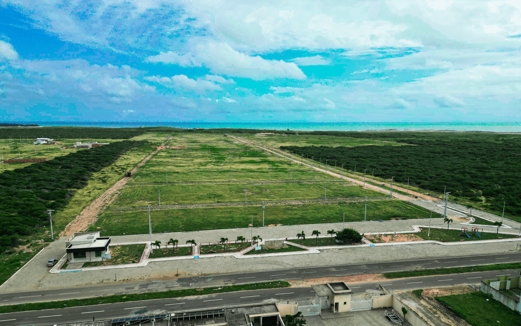 Vista aérea do loteamento Marraro Praia, Camocim - CE