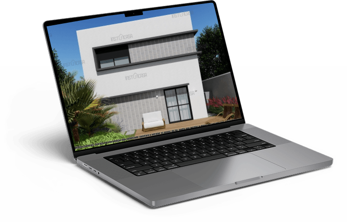 Planta de casa em notebook