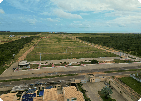 Vista aérea da área do loteamento